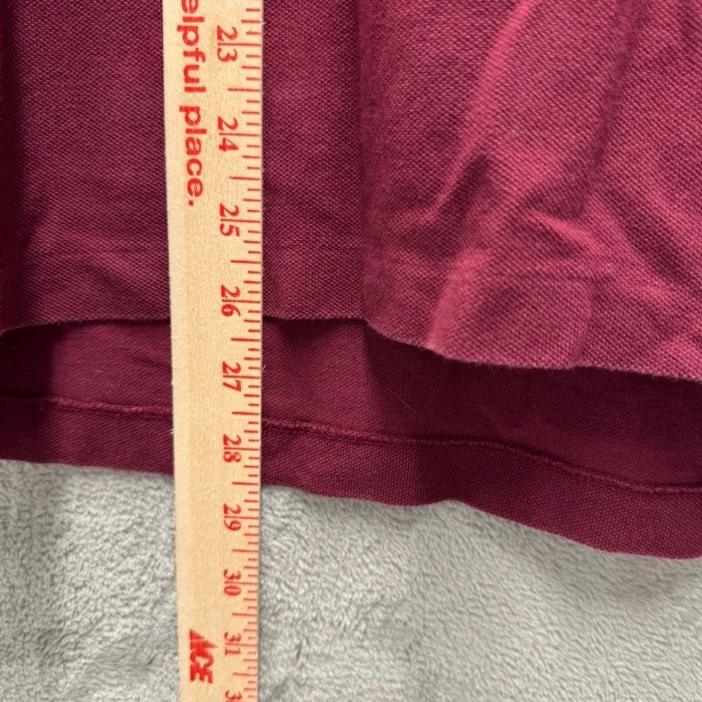 Polo Ralph Lauren Mens Large Classic Fit Burgundy Cotton Pique Short Sleeve Polo